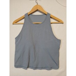 Vuori Ribbed tank high neck gym yoga fitness cropped large